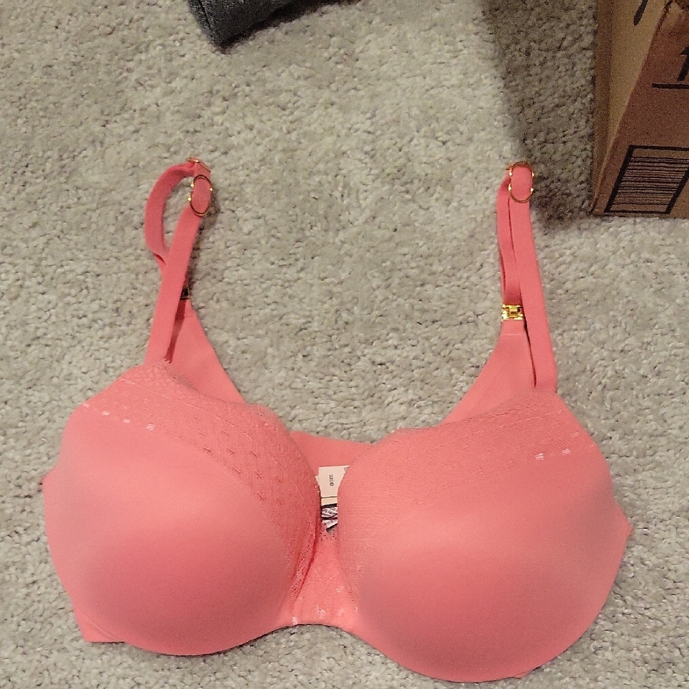 Victoria's Secret Pink Bra with Gold Accents